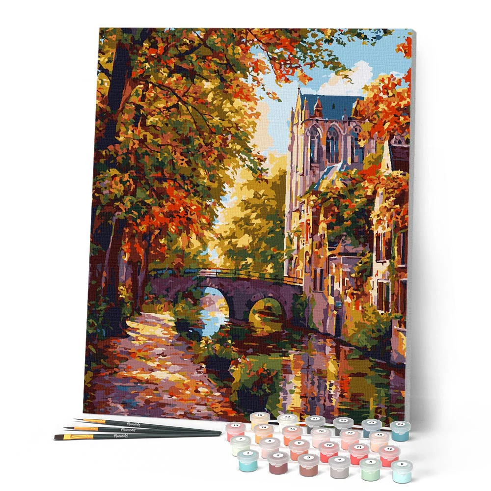 Riverside Autumn Town - Image 2