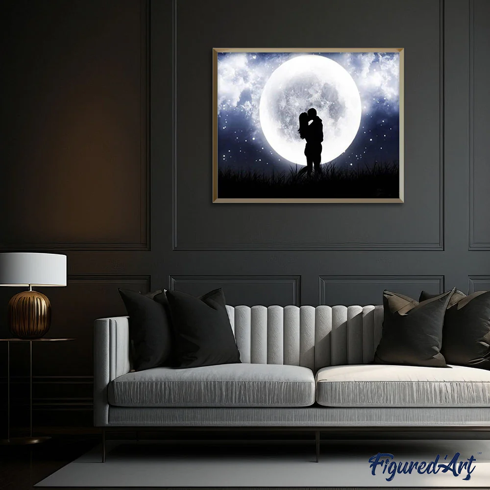 Romantic Kiss and Full Moon - Image 3