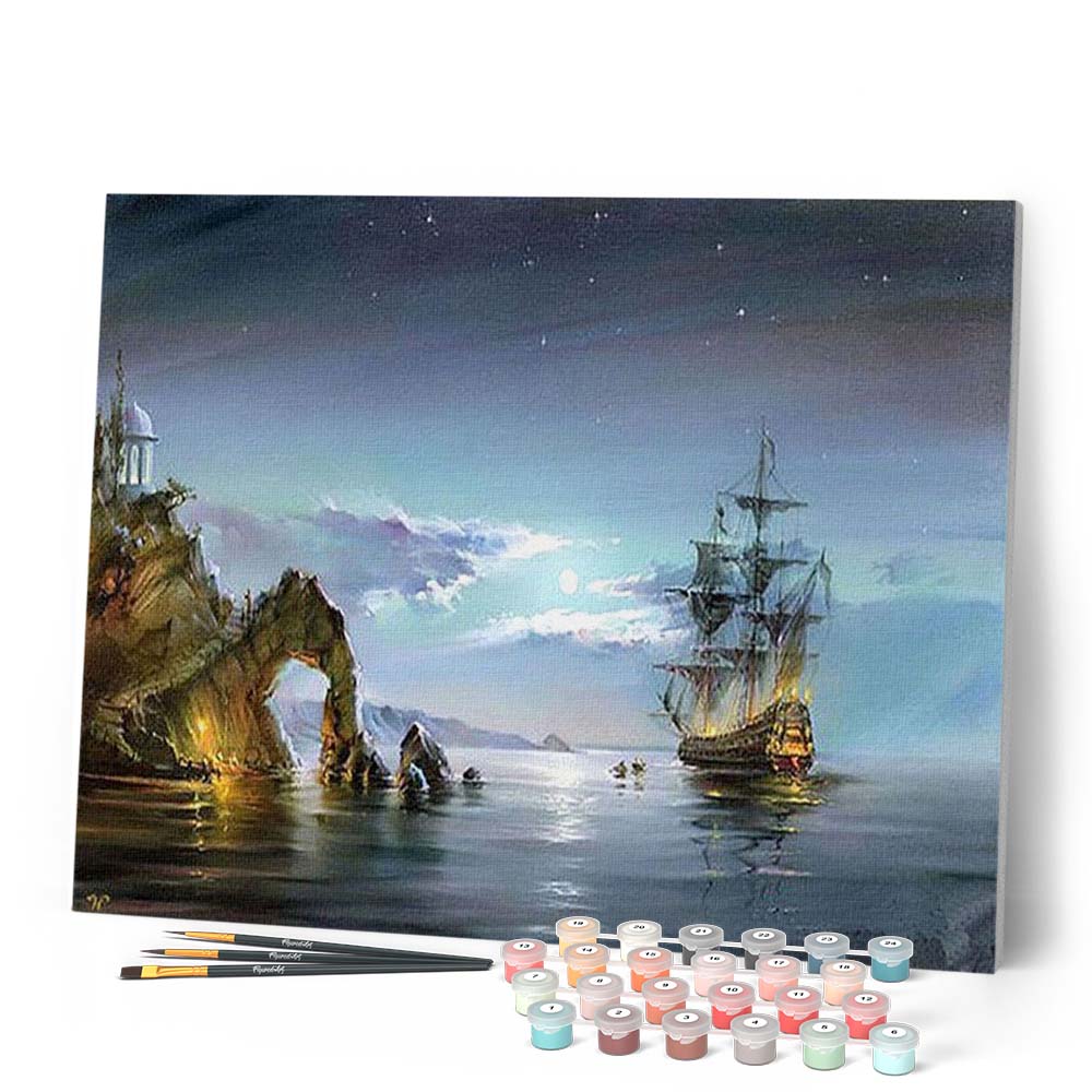 Sailboat during Moonlight - Image 2