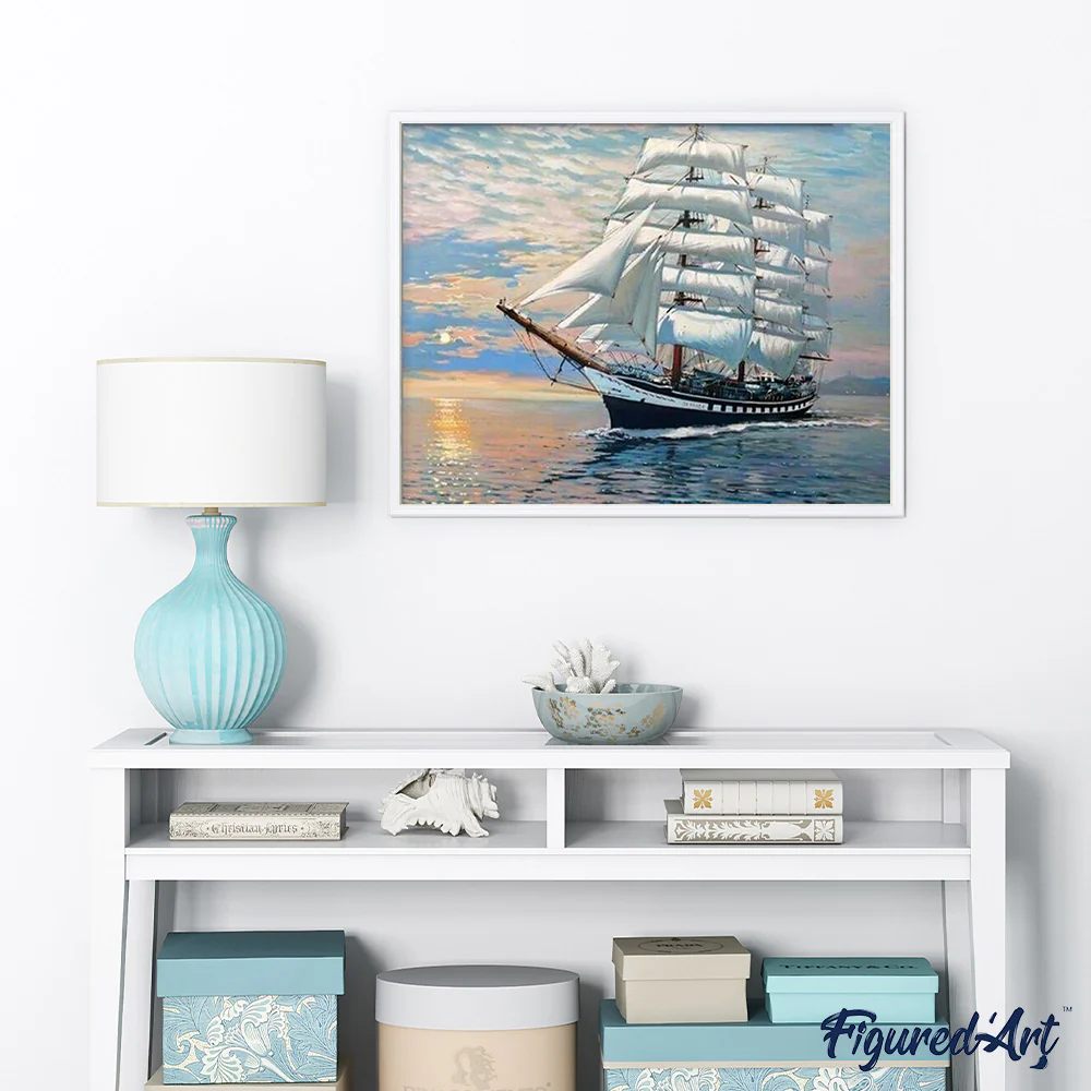 Sailboat Ocean Landscape - Image 3