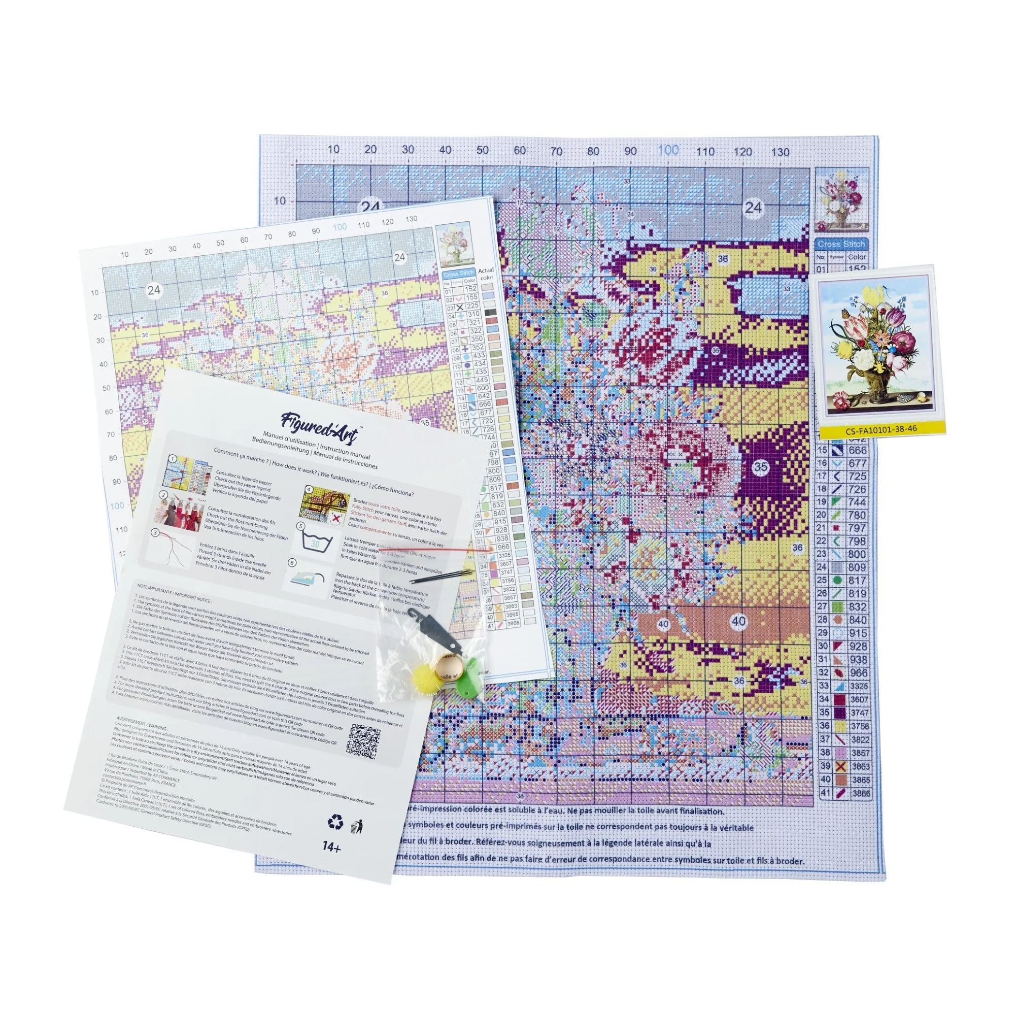 Stamped Cross Stitch Kit - Blue Parrots - Image 5
