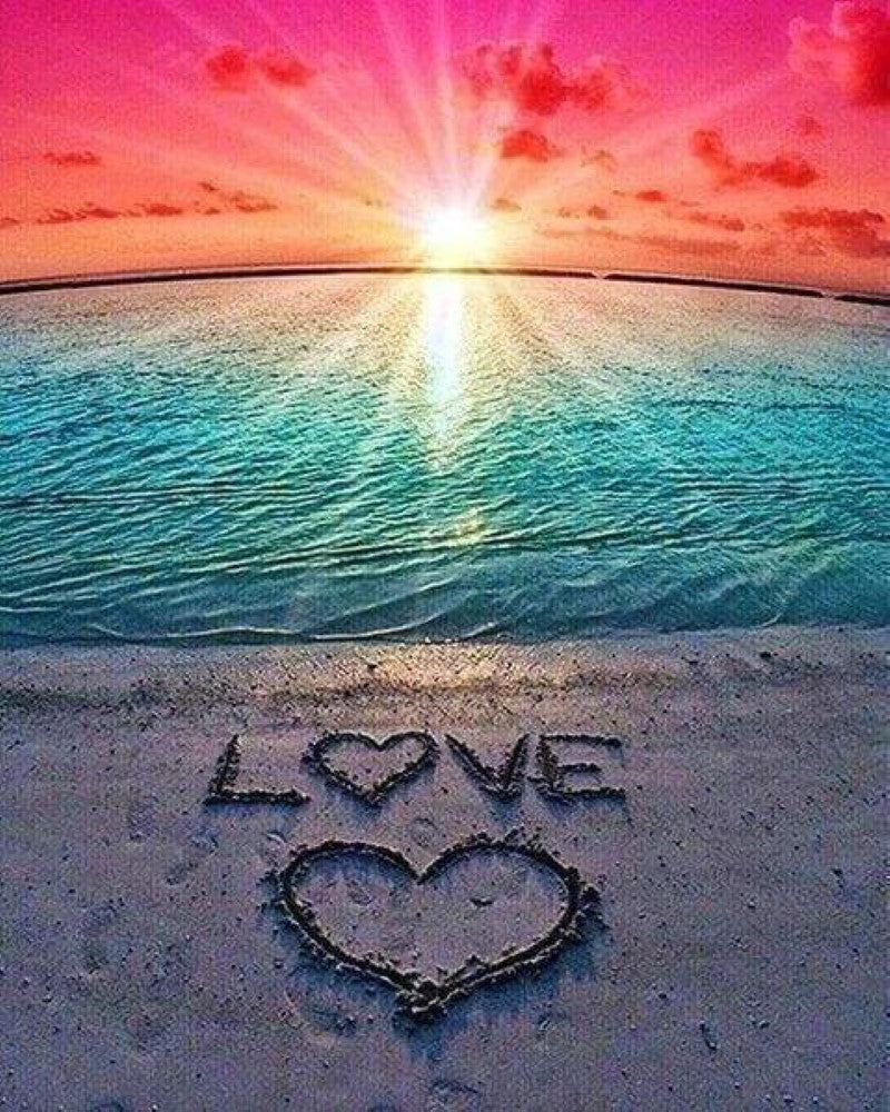Stamped Cross Stitch Kit - Love on the sand
