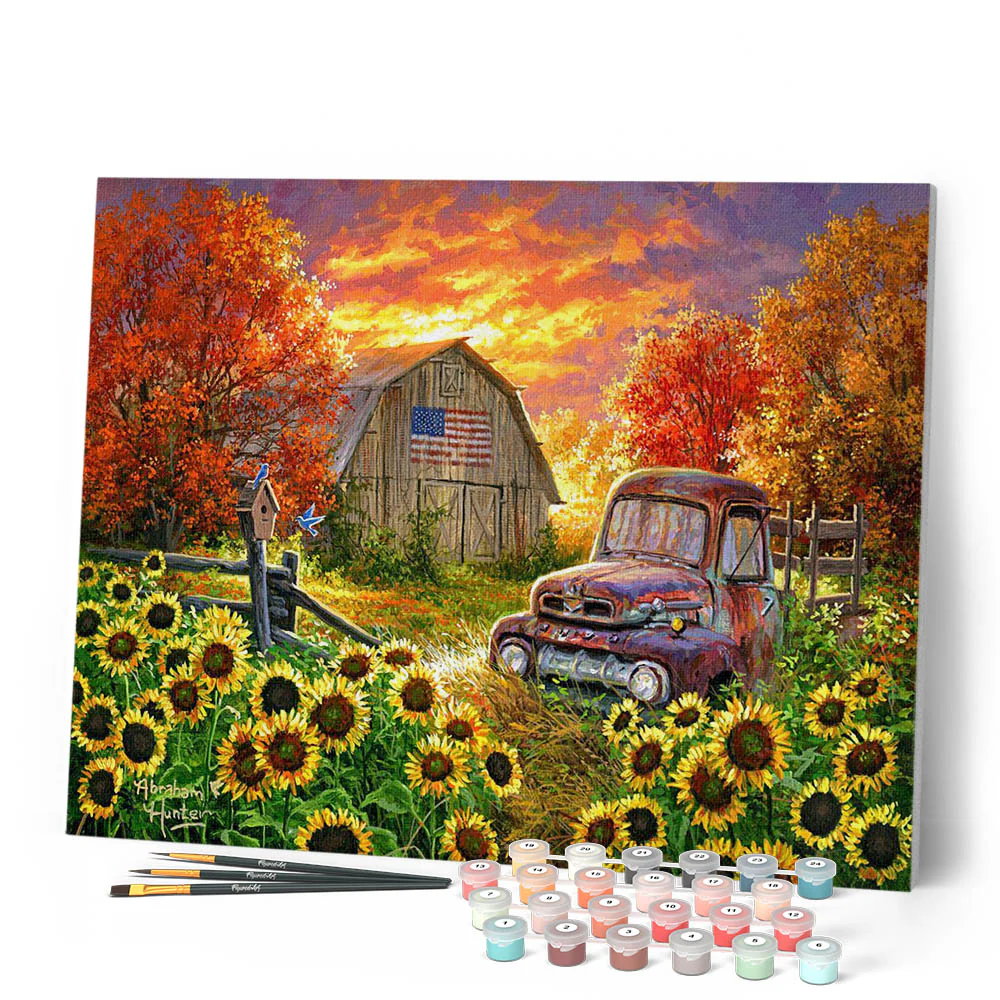 Sunflowers in front of the barn - Image 2