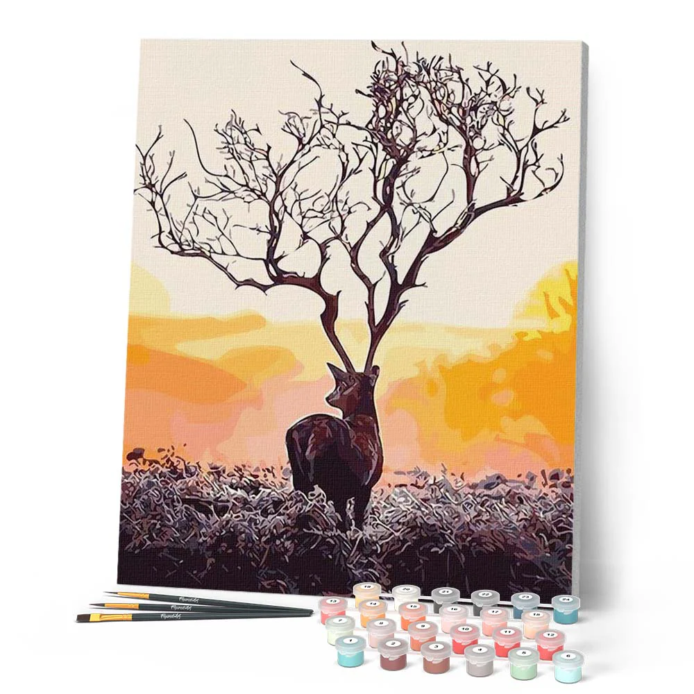 Sunset and deer - Image 2