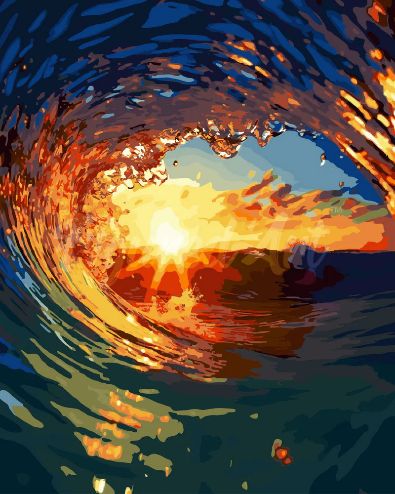 The Wave and Sunset