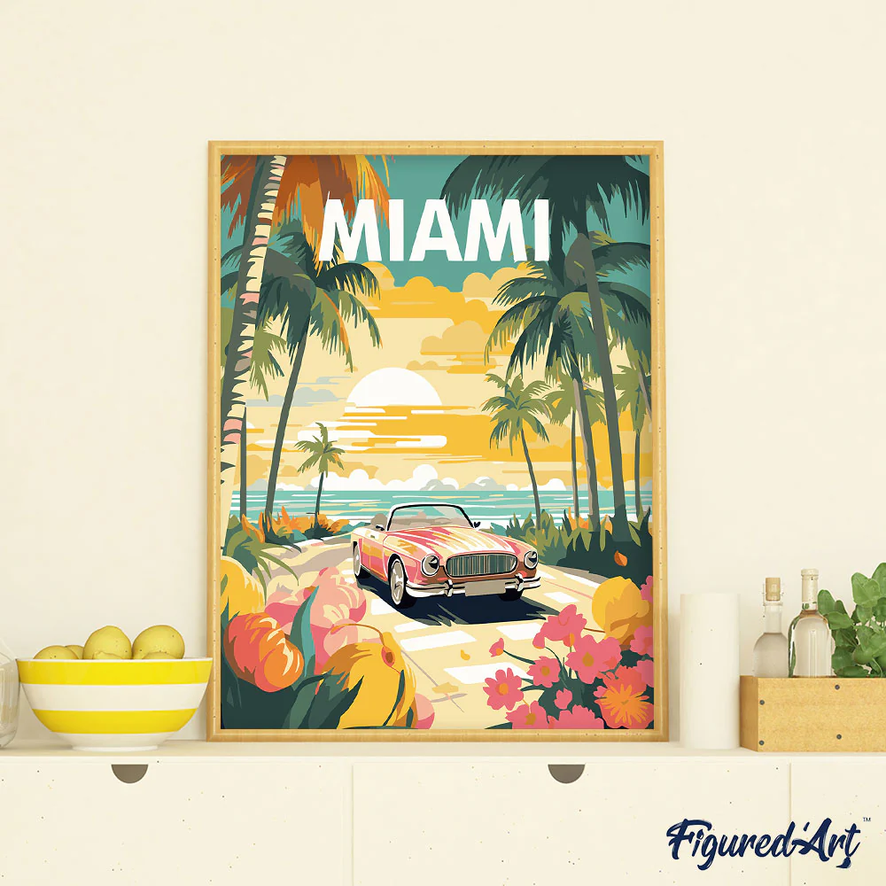 Travel Poster Miami Sunset - Image 3