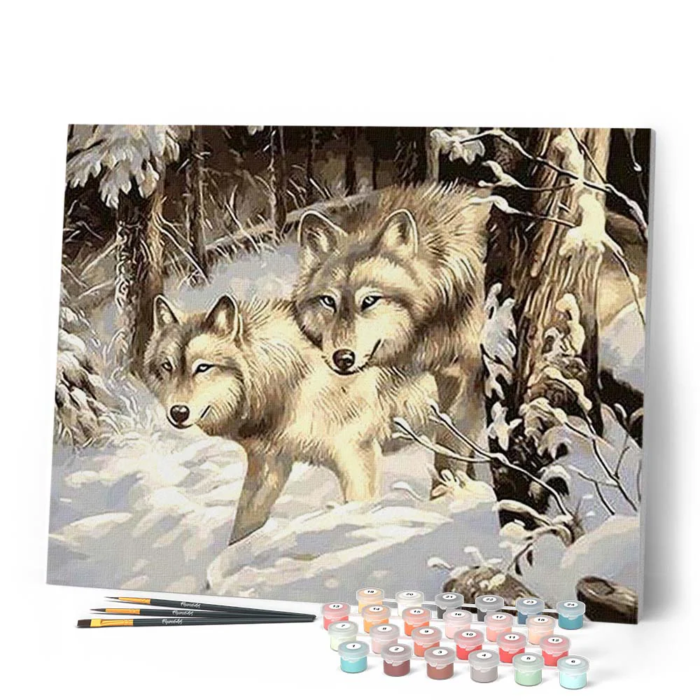 Two Wolves in the Snow - Image 2