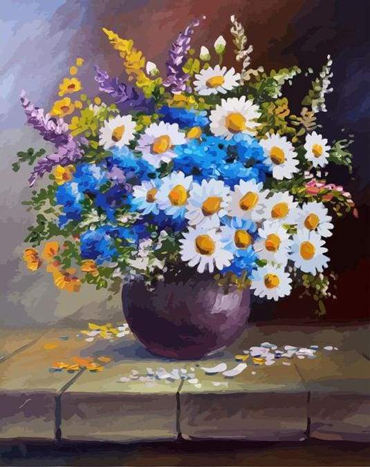 Vase and Daisies