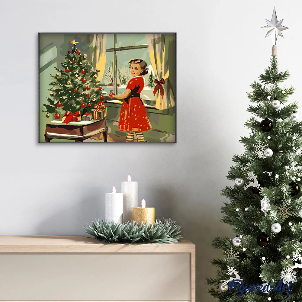 Vintage Christmas Little Girl - Image 3