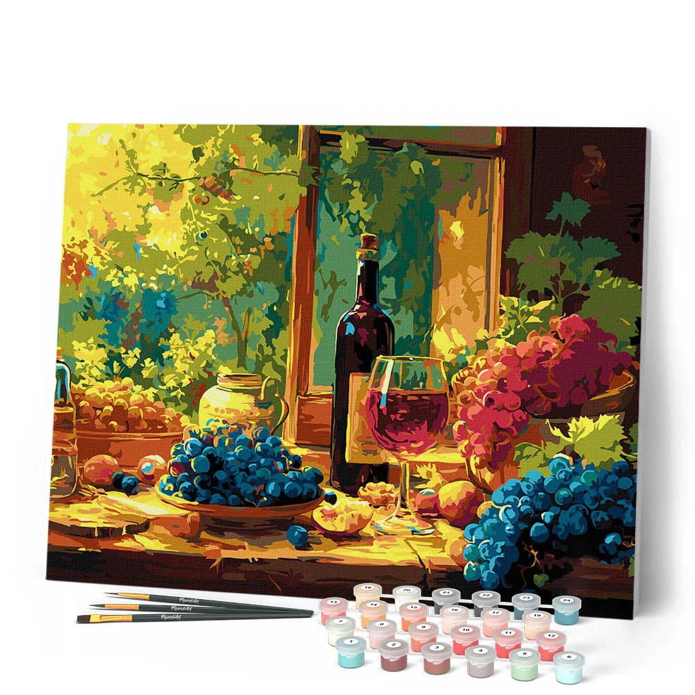 Wine Bottle and Grapes - Image 2