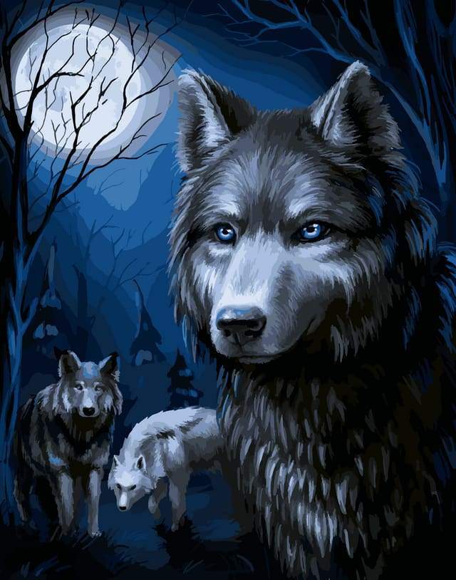 Wolves and Full Moon