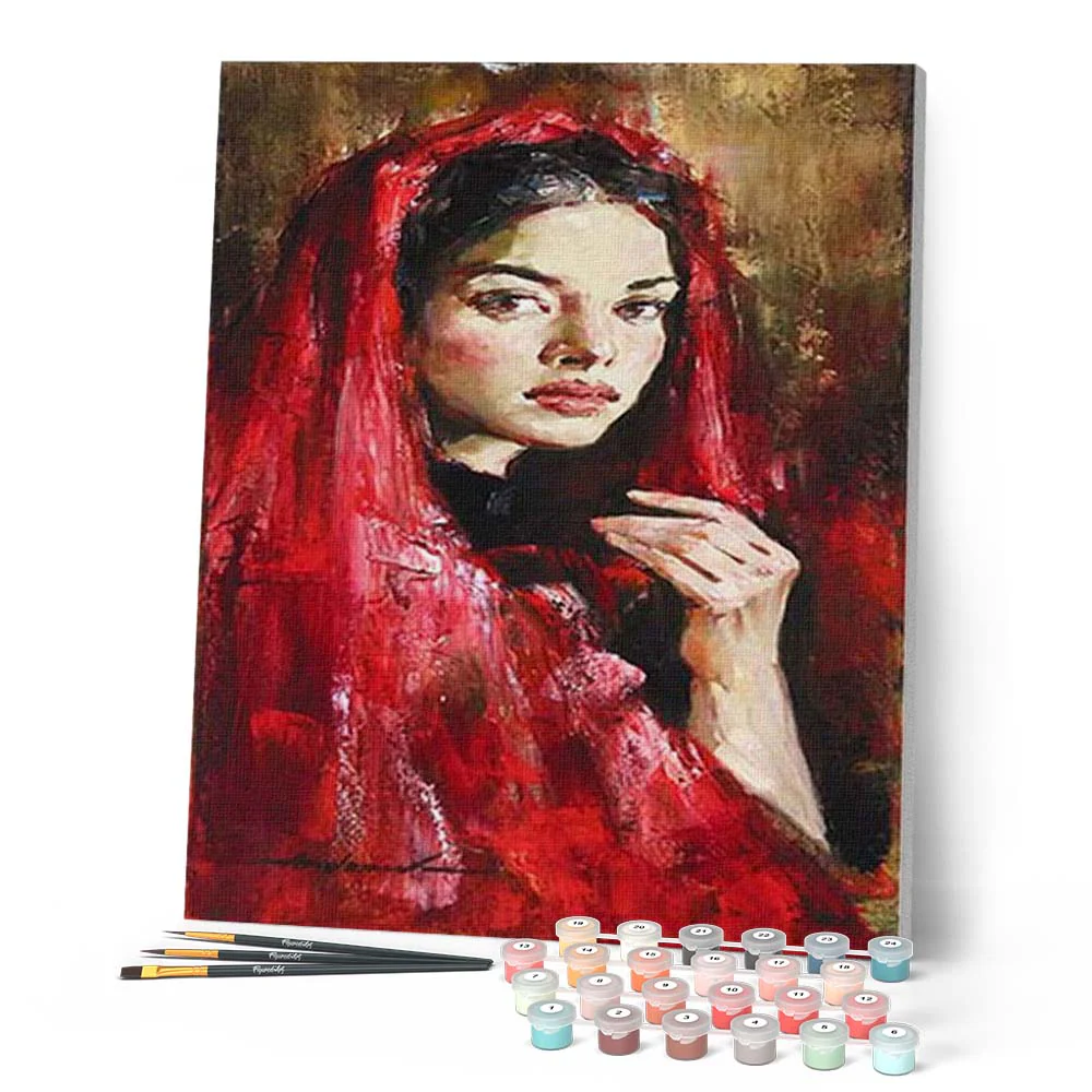 Woman in Red Veil - Image 2