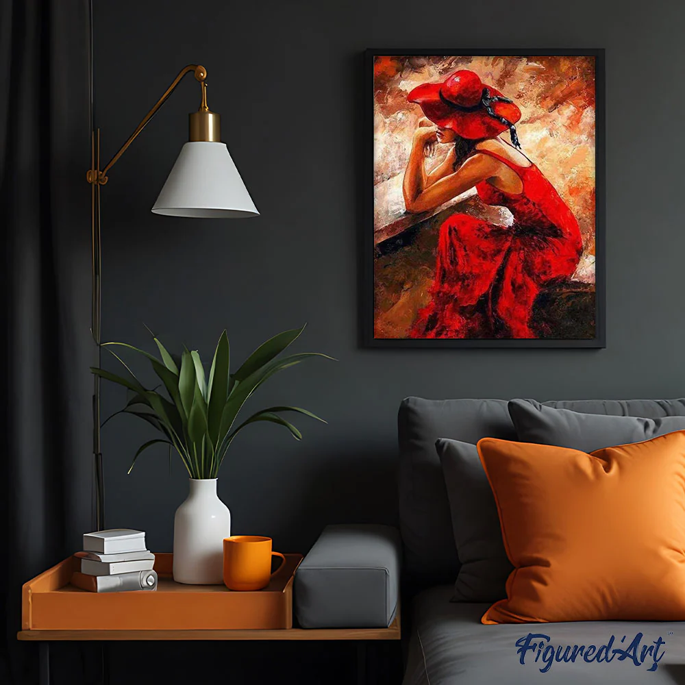 Woman wearing a Red Dress and Hat - Image 3