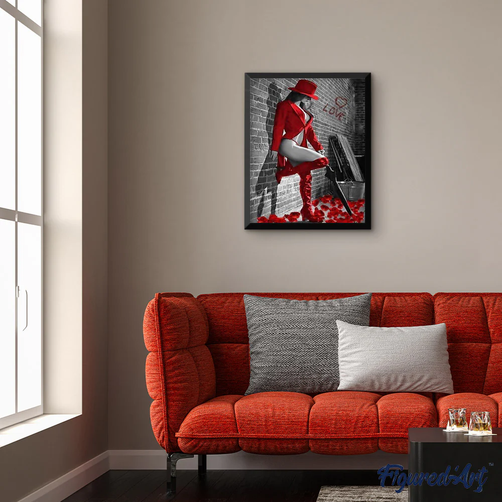 Woman with Red Leather boots - Image 3