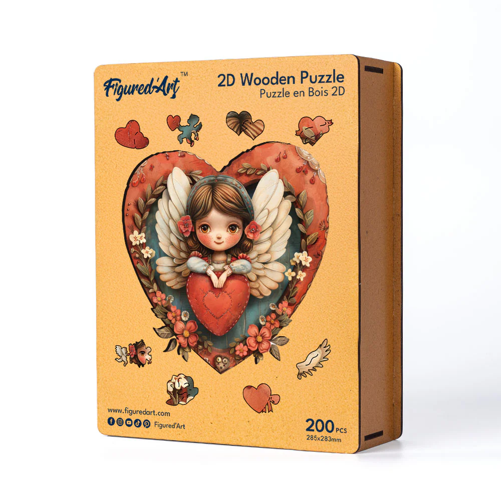 Wooden Puzzle - Angel in Heart - Image 2
