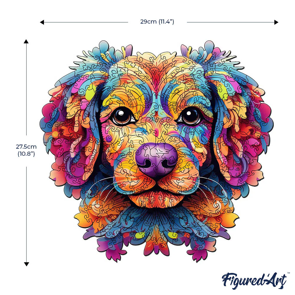 Wooden Puzzle - Colorful Dog Portrait - Image 7