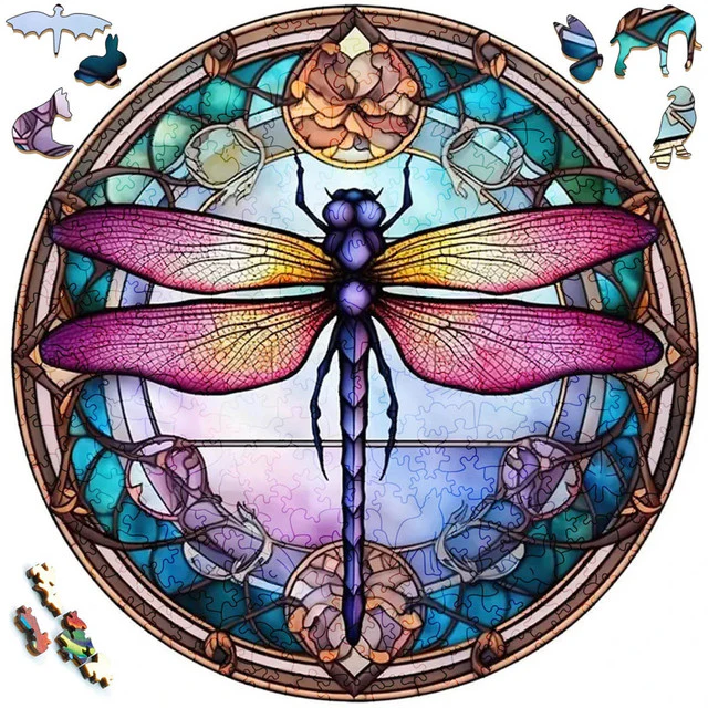 Wooden Puzzle - Cool Dragonfly
