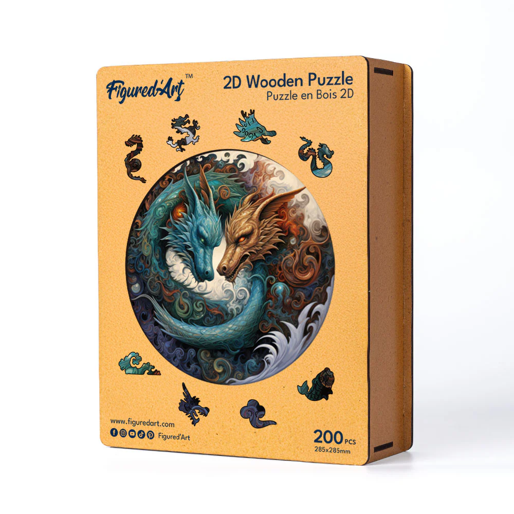 Wooden Puzzle - Dual Dragons - Image 2