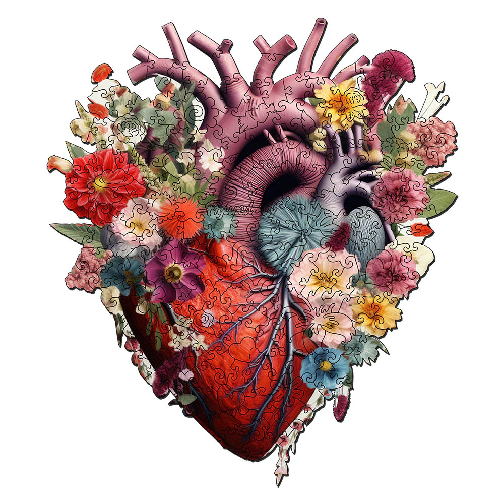 Wooden Puzzle - Floral Heart Anatomy - Image 3