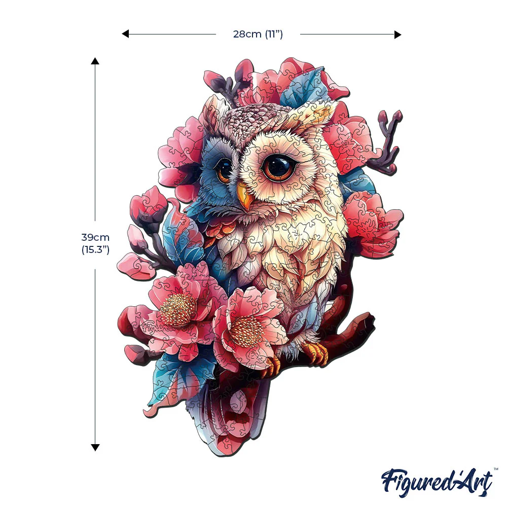 Wooden Puzzle - Floral Owl - Image 7