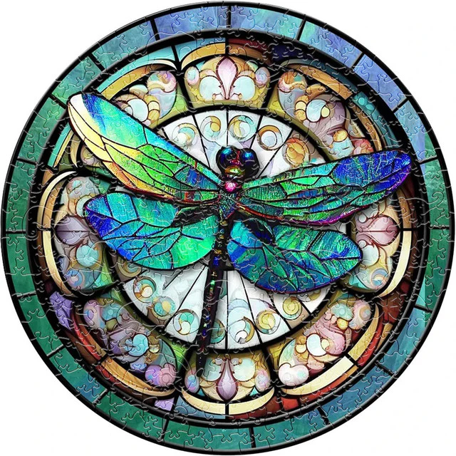Wooden Puzzle - Jeweled Dragonfly