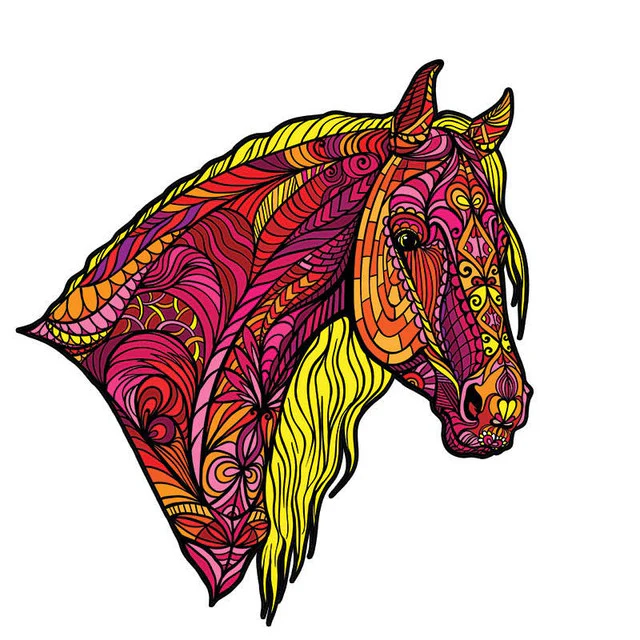 Wooden Puzzle - Pink Horse