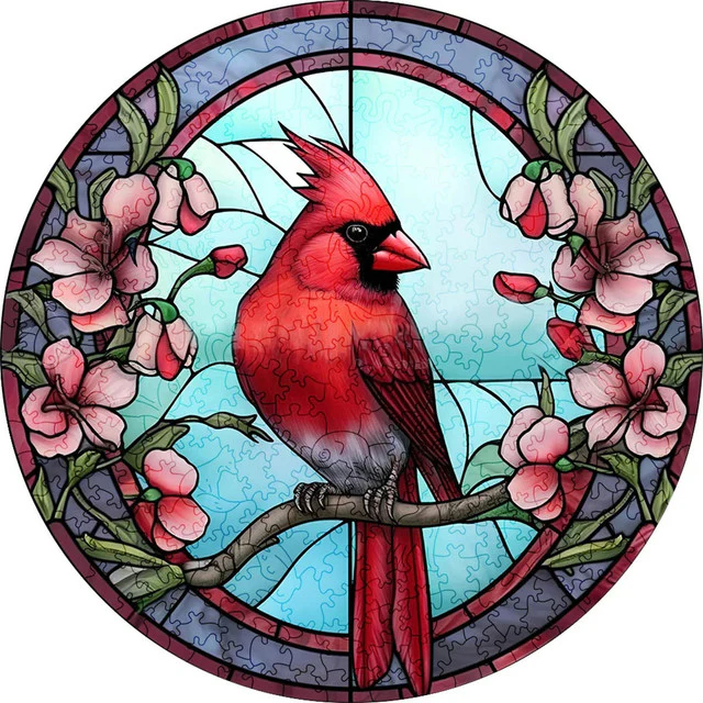 Wooden Puzzle - Red Cardinal
