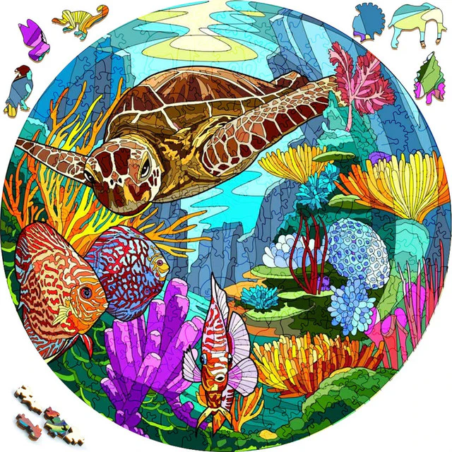 Wooden Puzzle - Scenic Turtle