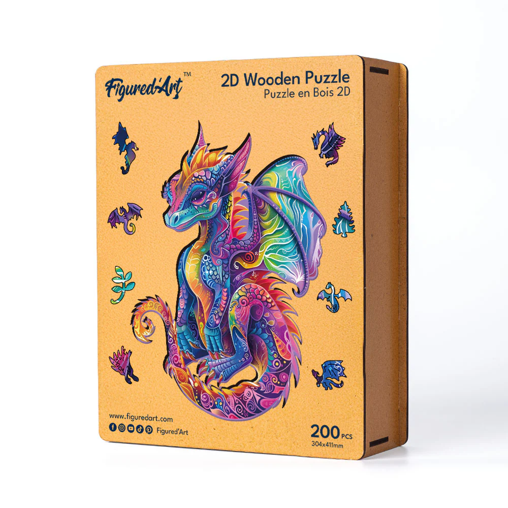 Wooden Puzzle - Vibrant Dragon - Image 2