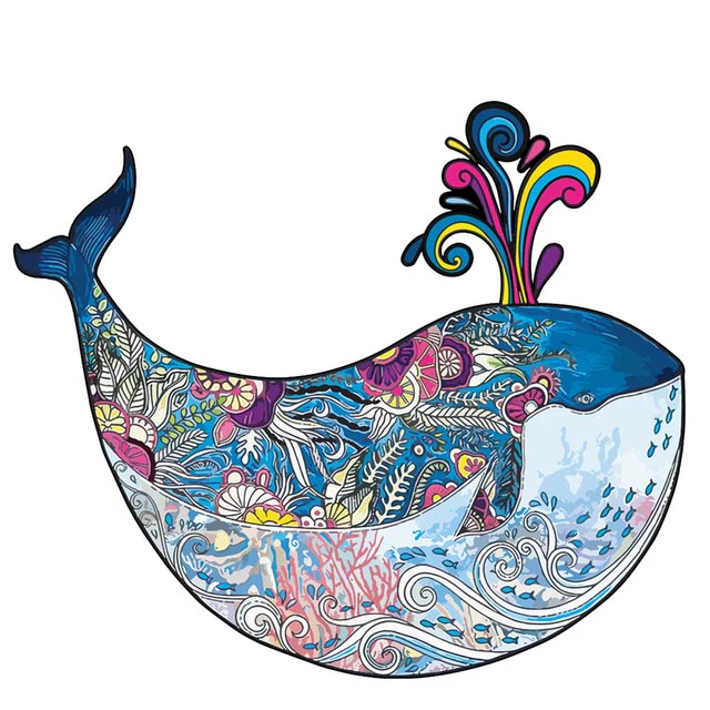 Wooden Puzzle - Whale