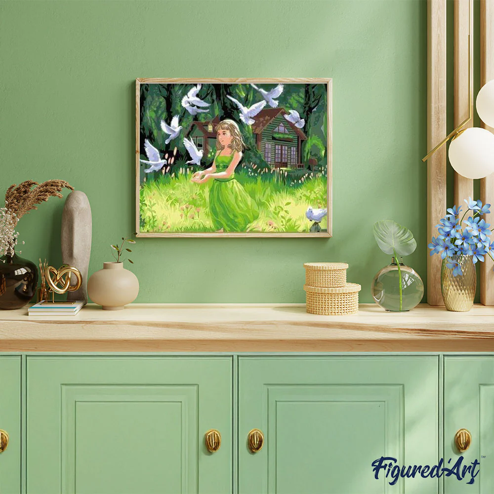 Young Lady feeding Birds - Image 3