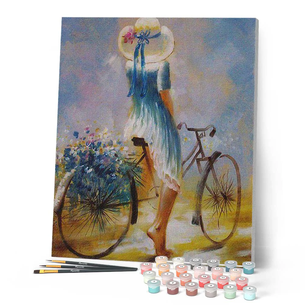 Young woman on a bicycle - Image 2